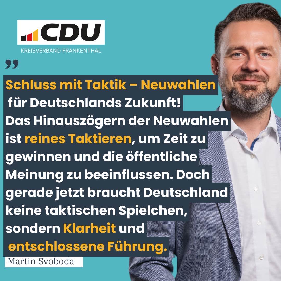 Du betrachtest gerade Pressemitteilung der CDU Frankenthal – 07.11.2024: